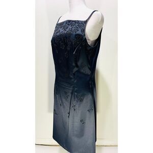 CDC dress formal beaded blue satin wedding mother of the bride festive womens 10